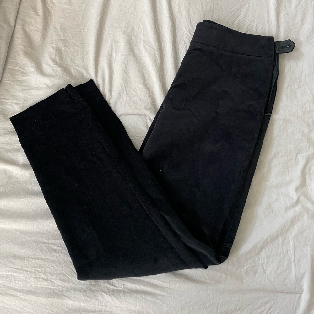Black Tablets velvet pants; Chatham ankle cut; size 6